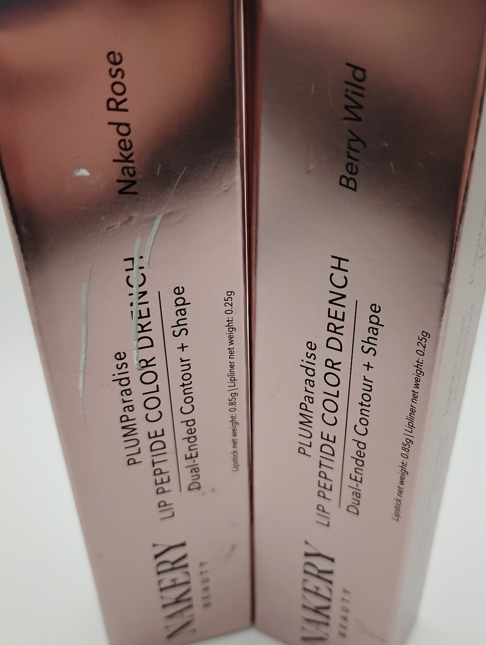 NAKERY Beauty Lip Peptide Color Drench Duoa Shades- Naked Rose & Berry Wild